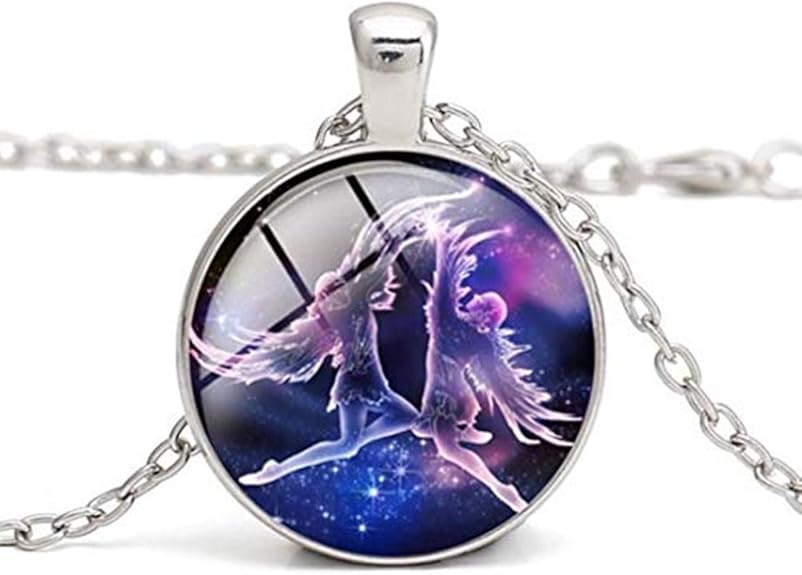 Gemini Necklace, Gemini Jewelry,Zodiac Sign Pendant,Bronze, Black