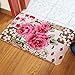 Beautiful Rose Flower Area Rug Soft Bathroom Rugs Bath Mat Non Slip Door Mat Kitchen Rug Welcome Mat (18.50 x 30.31 Inch)