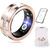JIANVNUI Smart Ring for Women & Men - Health & Fitness Tracker with Heart Rate, Blood Oxygen, Sleep Monitoring, 128 Sports Modes, IP68 Waterproof, Gesture Control, No Subscription Fees (7#)