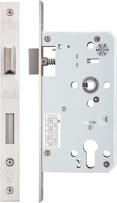 Zoo Hardware ZDL7260 Mortice DIN Euro Sash Lock 60mm Satin Stainless