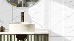 20-Pack Peel and Stick LuxWhite Marble Tiles