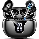 aofong Wireless Earbuds Bluetooth 5.4 in Ear Headphones Touch Control HiFi Stereo True Ear Buds IP7 Waterproof 38H Playback LED Power Display Lightweight Earphones for Work Sports Travel