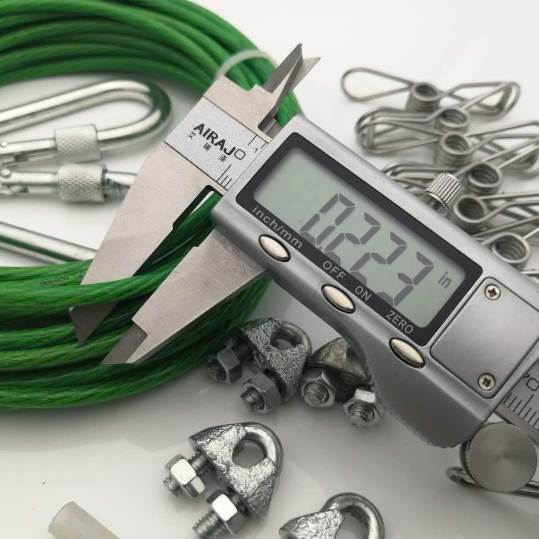 YOLOPLUS 16.4 FT Clothesline Tightener System 10 Clips Green Vinyl