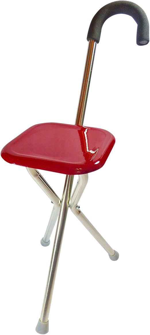 Walking Cane with Seat Doubles as a Folding Walking Stick