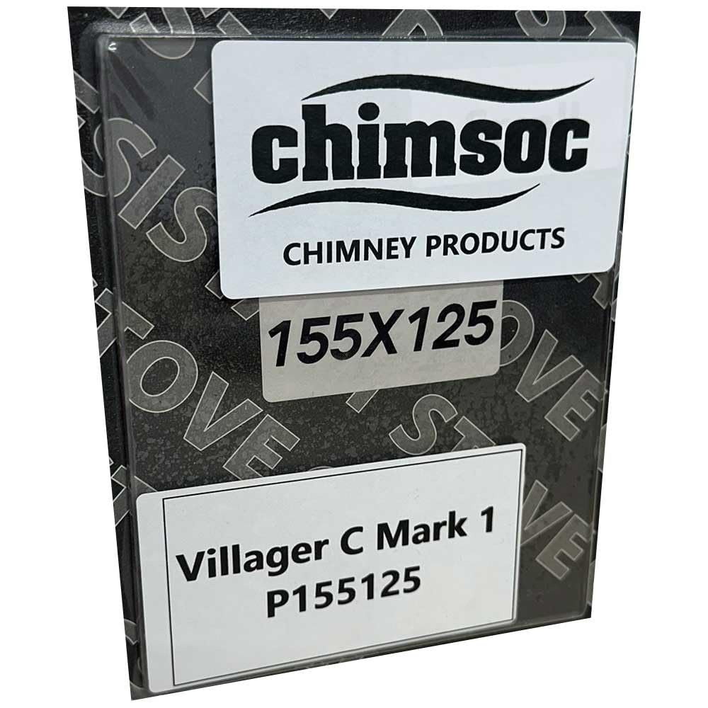 Chimsoc Replacement Stove Glass - Villager C Mark 1 (155mm x 125mm Rectangular)