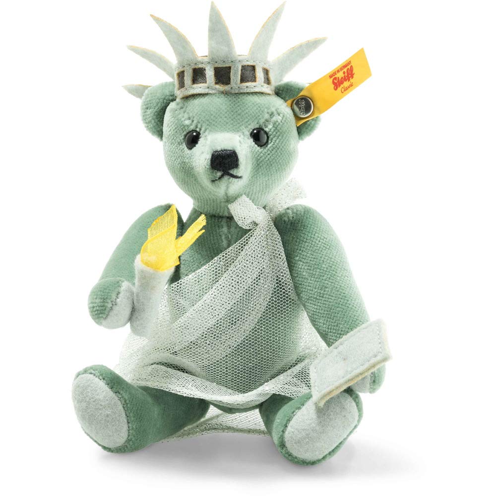 Steiff Mohair Teddy Bear 026874 New York Statue of Liberty Green 15 cm