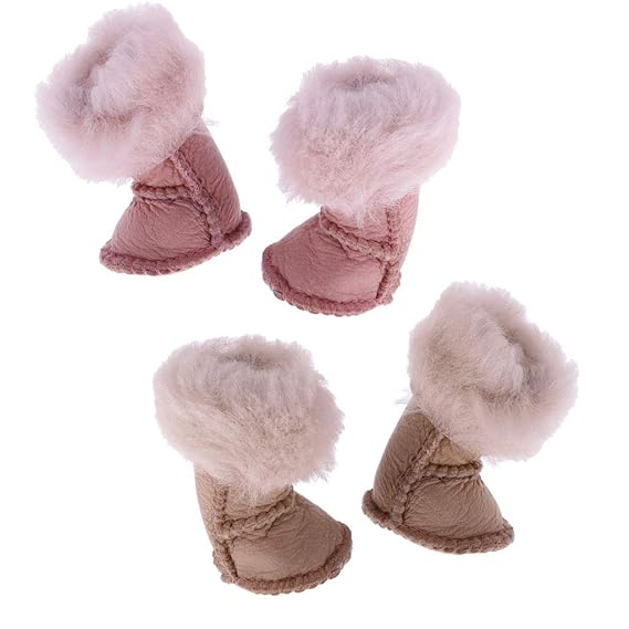 F Fityle 2 Paare Modische Plüsch Schneeschuhe Schuhe Für 12-Zoll Blythe Puppen Kleidung Zubehör