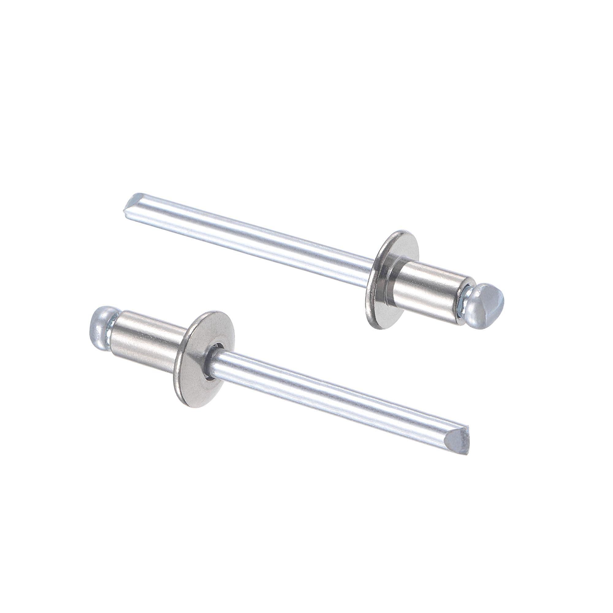sourcing map Blind Rivets, 304 Stainless Steel Pull Rivets Core Decoration Rivets 5mm Diameter 8mm Grip Length Silver Tone, 25pcs