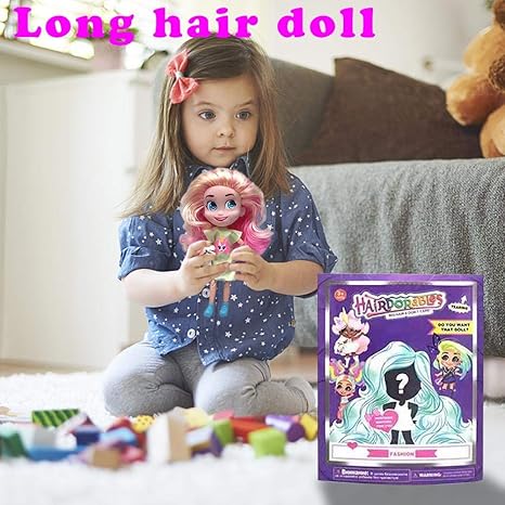Muñeca de peluquería con caja ciega para niños, pelo largo, muñeca de niña: Amazon.es: Bebé