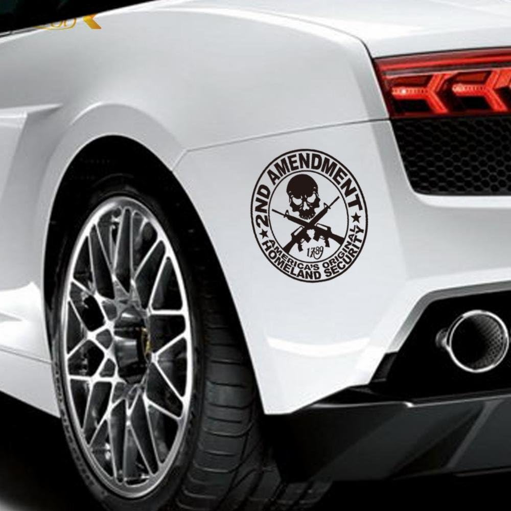 cool skeleton gun car stickers decorations 404. diy removable vinyl decals wall art adesivo de paredes posters 3.5,Black