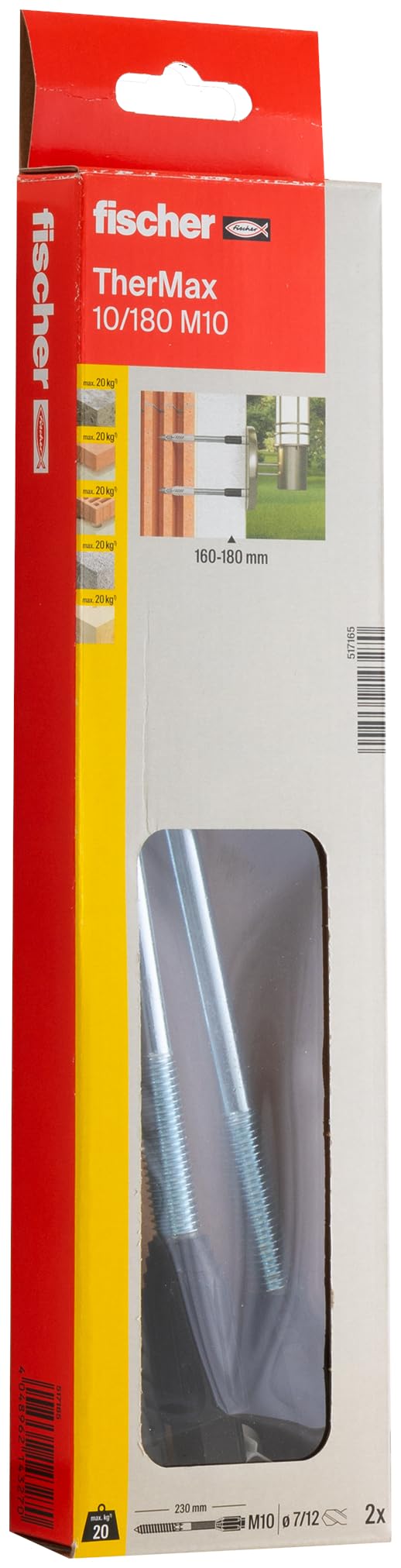 Fischer 517165 10/180 M10 B "Thermax" Offset Mounting System - Multi-Colour (2-Piece) — image 1