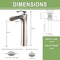 RUITHOE Vessel Sink Faucet Brushed