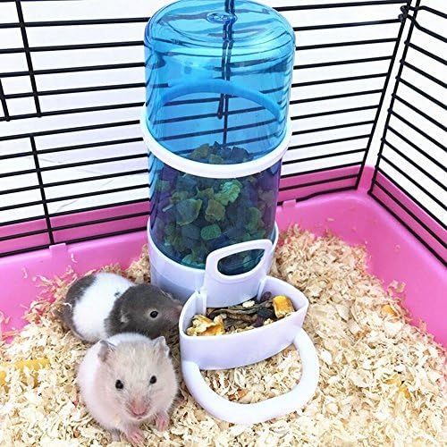 ZoeZ Small Animals Hamster Feeder Automatic Hamster Food &amp;Water Dispenser With Holder fit for Hamster Hedgepig Rabbit Birds by (Thick Bottle)