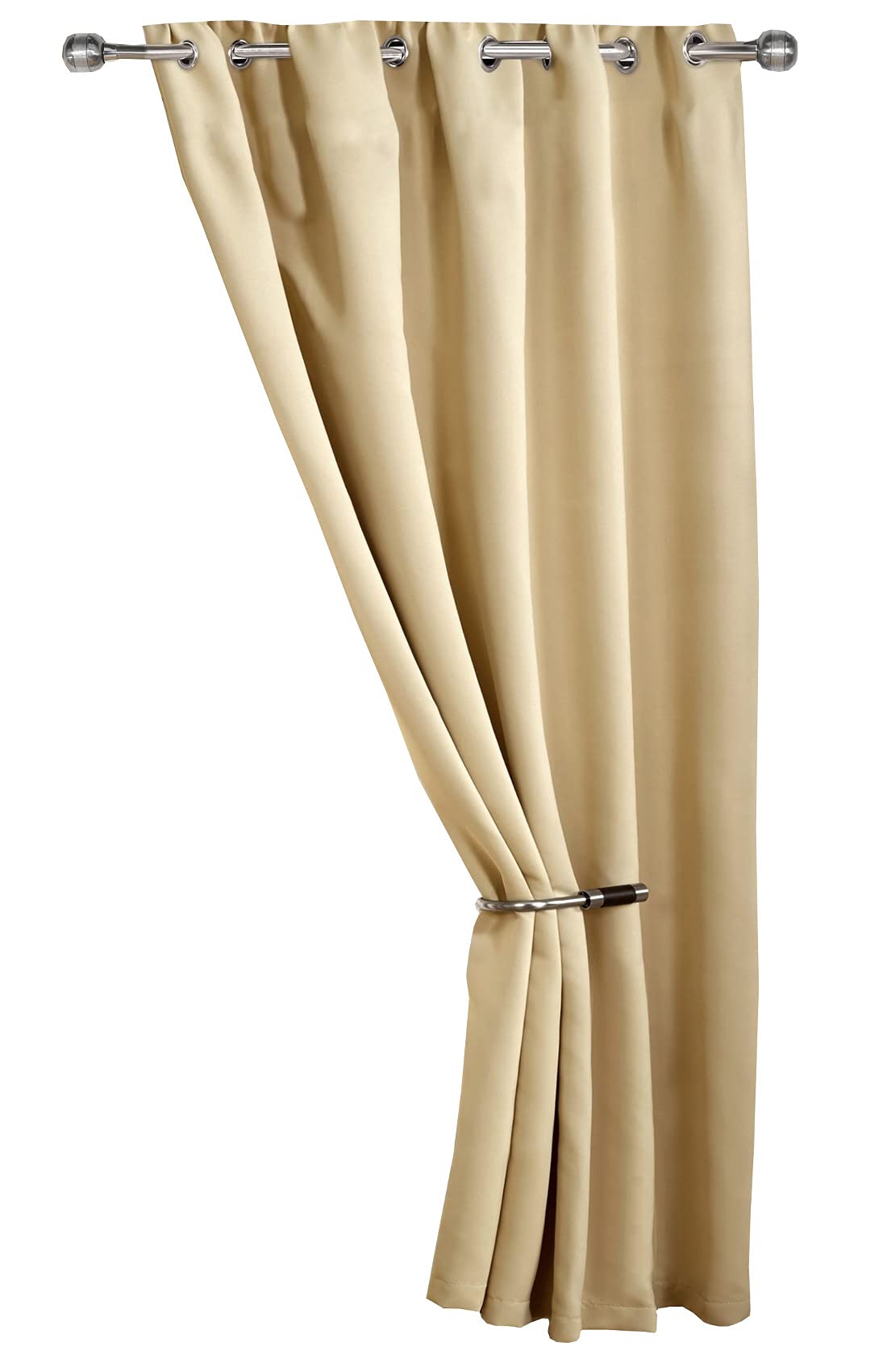 Emma Barclay – Ring Top Blackout Door Curtain for Bedroom Living Room Thermal Insulated Woven Eyelet Blackout Single Curtain Cali Collection (46” x 84” Inch)(Beige)