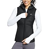 baleaf Women's Puffer Vest Hooded Running Vests Slim Fit Fleece Sleeveless Lightweight Jacket Fall Winter