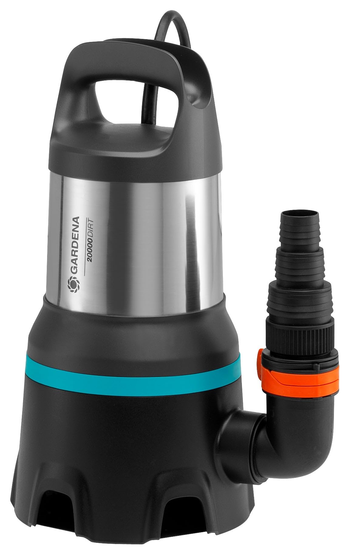 Gardena Schmutzwasser-Tauchpumpe 20000 aquasensor: Tauchpumpe mit 20.000 l/h Fördermenge, für Schmutzpartikel bis zu 35 mm, innovativer Aquasensor, 750 W (09044-20)