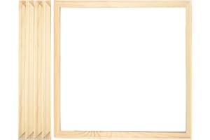 Canvas Frame 4Pcs 16 x 16" Wooden Canvas Frames Splice Square Stretcher DIY Decorative Stretcher Frames for Oil Painting, Pho