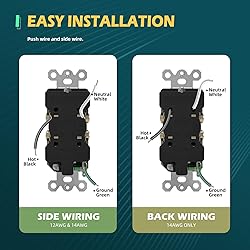 TOPELER Black Duplex Receptacle