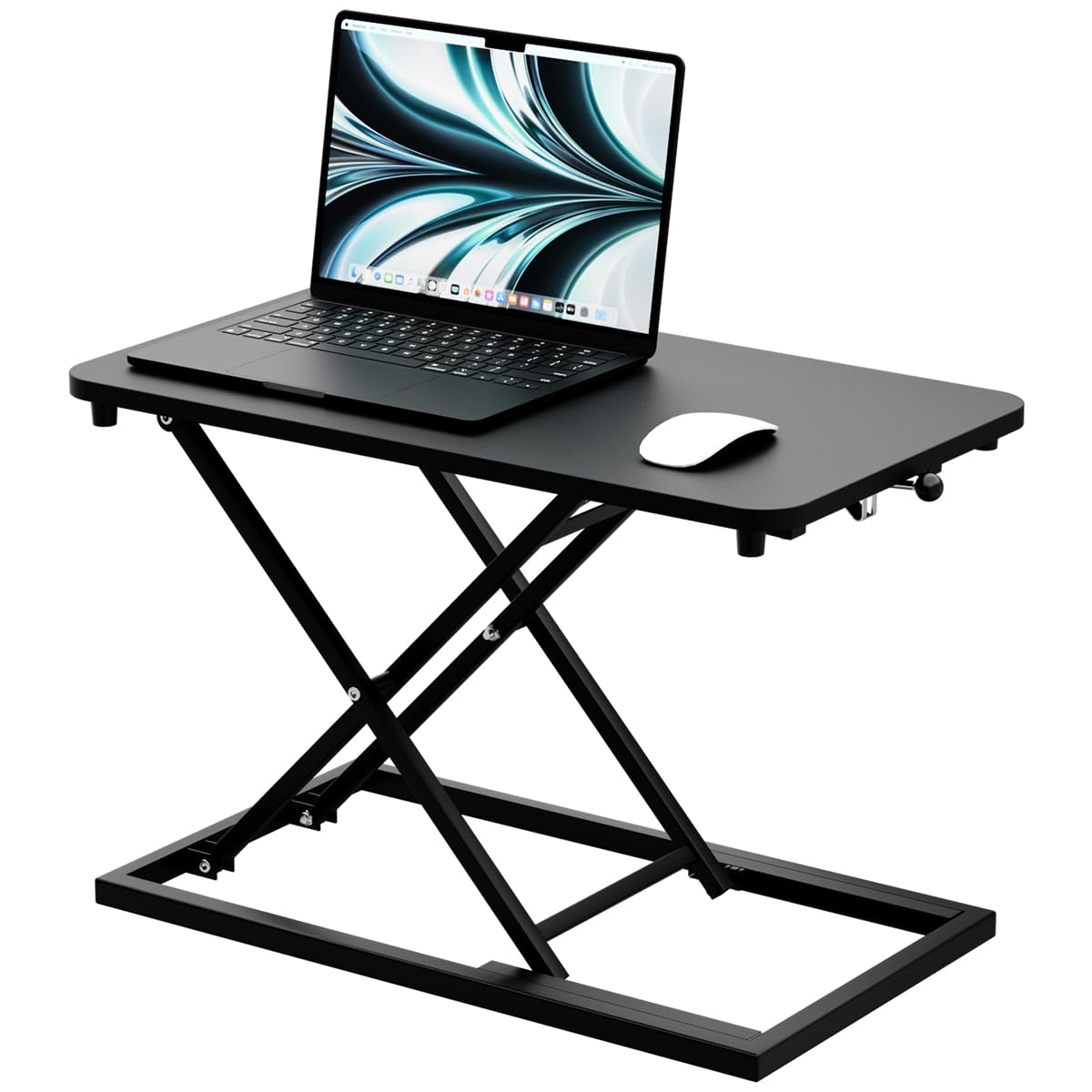 Photo 1 of Height Adjustable Standing Desk Converter, Stand up Desk Riser on The Table, Adjustable Table Computer Workstations top Apply for Laptop and Single Monitor Workstation Office Use.(Black)