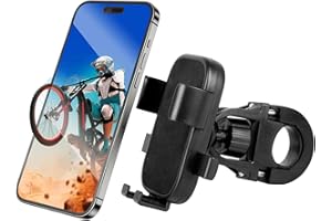 Mechrig Motorcycle Phone Mount,Bike Phone Holder, Bicycle Handlebar Cell Phone Mount Smartphone Holder Mount 360° Adjustable One Hand Operation, Bike Accessories Handlebar Phone Clip Holder, 94001