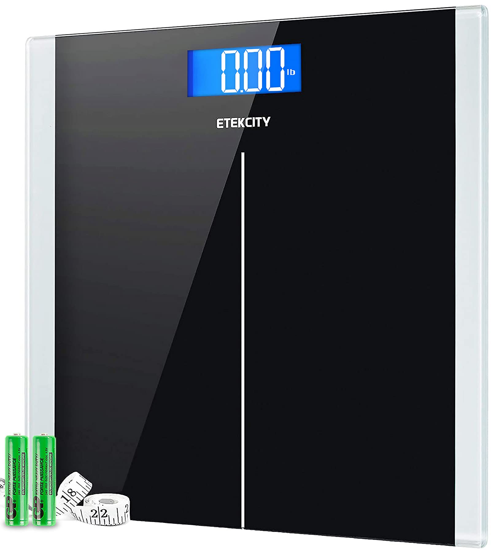 Etekcity Digital Body Weight Bathroom Scale with Step-On Technology, 400 Lb, Body Tape Measure Included