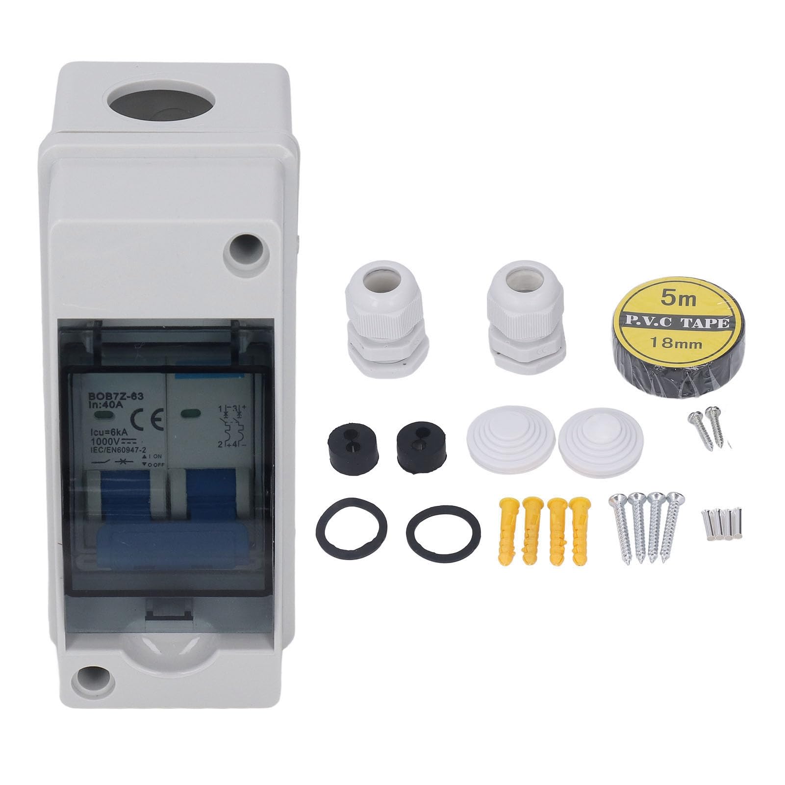 Dc Disconnect Switch Cover Box 40A Circuit Breaker Photovoltaic Air Distribution Box Miniature Circuit Breakers