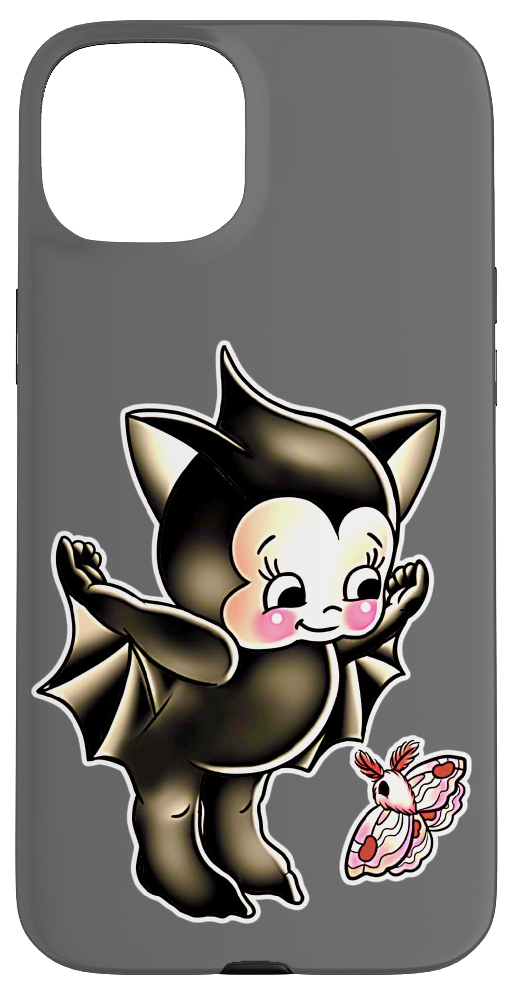 Vampire Bat Kewpie Baby x Moth Halloween Case for iPhone 15 Plus