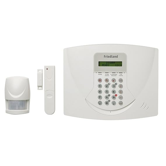 Friedland SL5F Funkalarmanlage 868MHz mit analogem Telefonwahlgerät und LCD-Display weiß