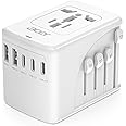 Acer Universal Travel Plug Adapter - International Power Adapter with 5 USB Ports (3 USB C) 5.8A, Worldwide Outlet Charger for USA to European UK France Germany Spain, Type C/E/F/G/I/L/A, White