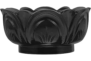 VILLCASE Lotus Shaped Wooden Buddha Base Pedestal, 10cm Inner Diameter X 6.5cm Height, Flowerpot Display