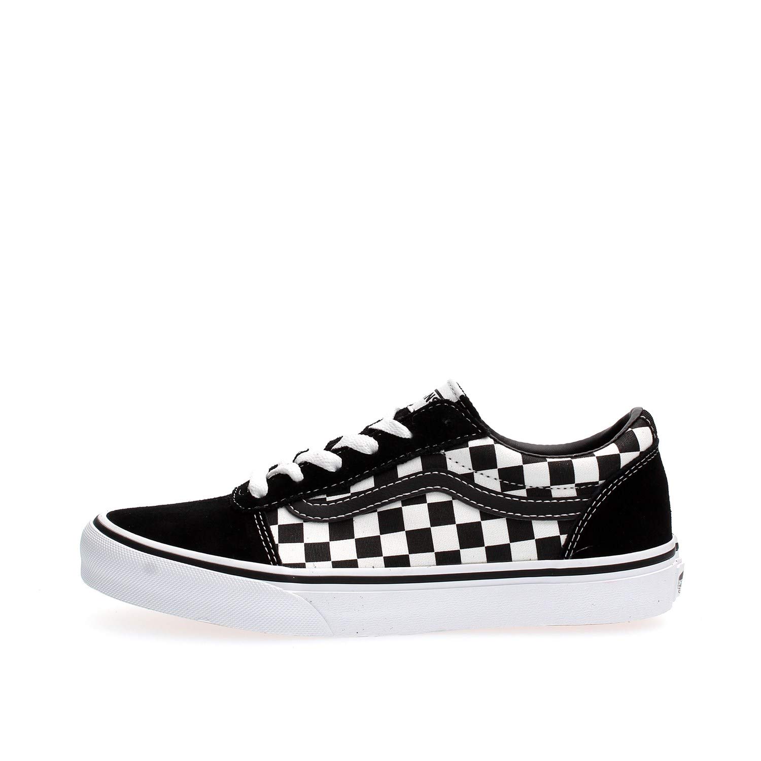 Vans Unisex Kids Ward Sneaker, Checkered Black True White, 2.5 UK Child