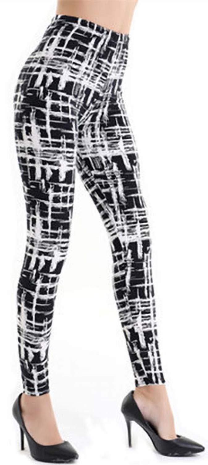Fioeyr Womens Red Tartan Check Print Elacticated Ladies Full Length Long Stretchy Leggings