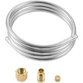 1/4" Aluminum Tubing with Compression Fittings Olive M10x1 Female Male Nuts | 39 inch Pilot Burner Tube Pipe Assembly for Gas Water Heater Appliances