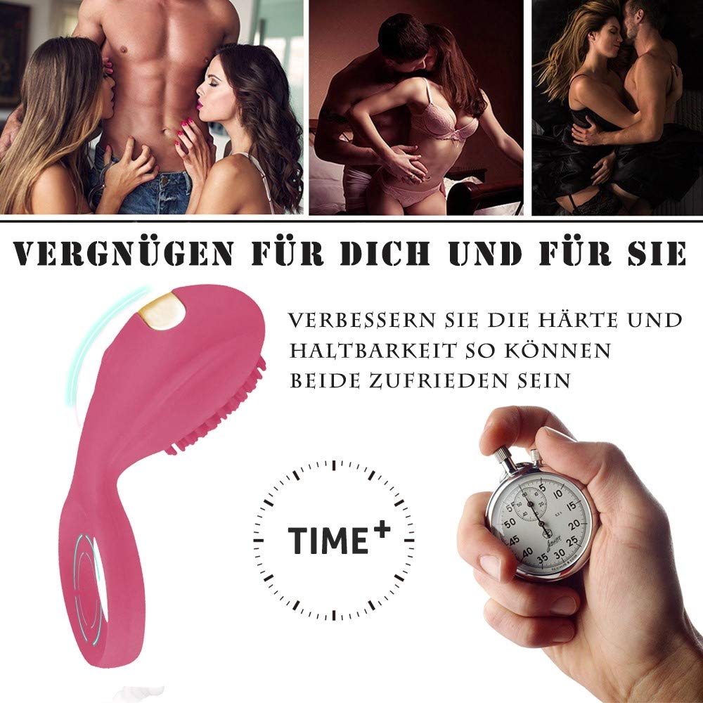 Penis Ring Vibratoren mit Clitoris Massager für Paar Sex-Spiel, Treediride Schwanz Ring Vibrator aufladbares bleibendes erektiles Sex-Spielzeug für Männer