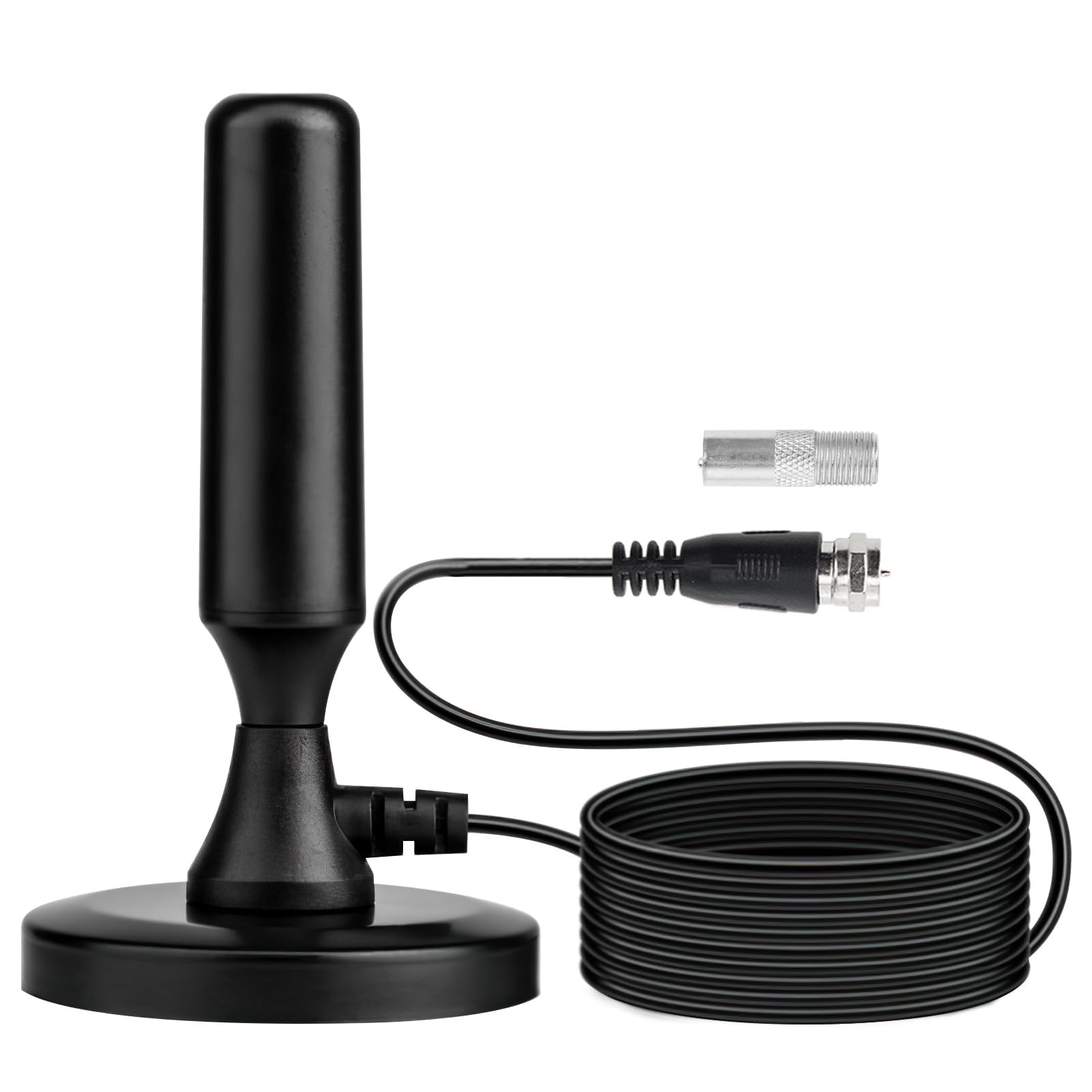 Indoor TV Aerial, TV Ariels Indoor Portable with Magnetic Base, 280+ Miles Long Range 360° Omni directional High Gain Digital Freeview Antenna 4K 1080P, Ideal for Home RV Caravan Marine (16.4ft)