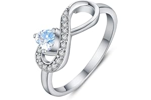 JO WISDOM Infinity Heart Promise Rings for Her Sterling Silver Friendship Ring