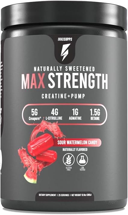 Amazon Com Inno Supps Max Strength Advanced Creatine Pump Booster Creapure 5g Hmb 500mg L Citruline 4g No Artificial Sweeteners Keto Friendly Vegan Non Gmo Gluten Free Soy Free Sour Watermelon Health