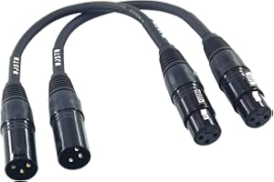 Suanqi XLR Adapter Cable - 3-Pin Female to 3-Pin Male Balanced Shielded XLR Cable (6in)