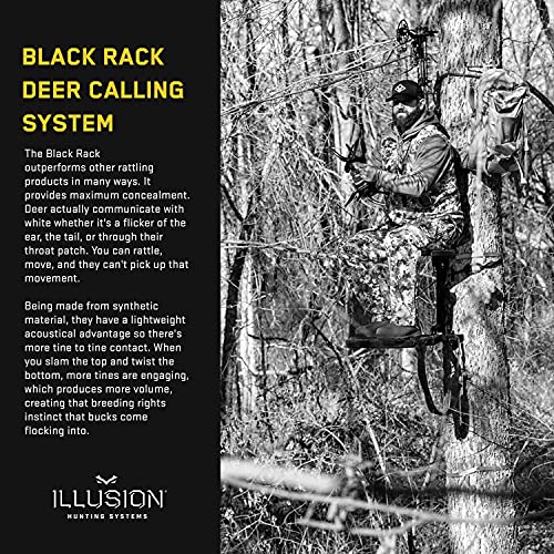 Illusion Systems Black Rack Rattling Deer Antlers with Instructional