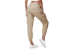 BGOWATU Women's Hiking Cargo Pants Lightweight Quick Dry Joggers Athletic Casual Travel Pants with 6 Pockets