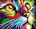 YEESAM ART Paint by Numbers for Adults Kids, Cat Colorful Animals Neon Kitten 16x20 Inch Linen Canvas Acrylic DIY Number Painting Kits Wall Art Decor Gifts (Without Frame)