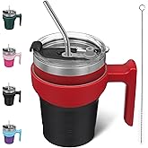 BJPKPK Tumbler With Handle And Straw 10oz Stainless Steel Tumbler With Lid Insulated Coffee Cups,Blood Moon