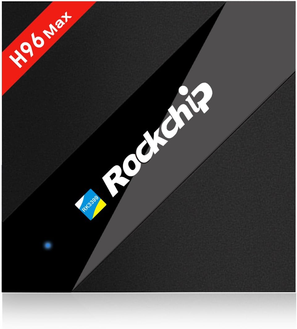 YUANDA H96 Max TV Box Android 4K Ultra HD Smart TV Box RK3399 64bit Hexa Core CPU 2GB RAM 16GB ROM with USB 3.0 and Type-C Ports 2.4G/5G Dual-band WIFI 1000M Ethernet Bluetooth