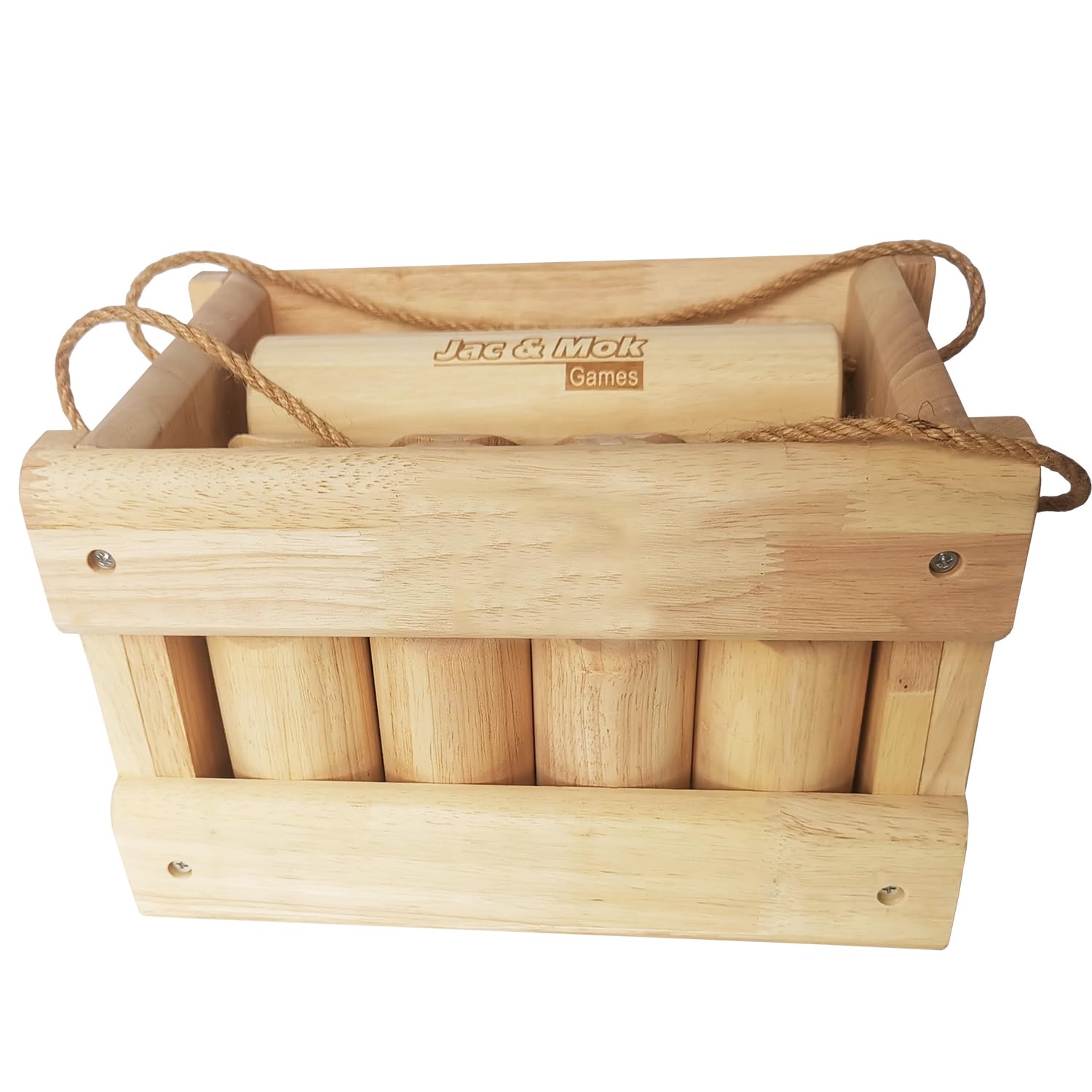 Number Kubb Toss Game Stick Throwing Game made of Hardwood (with Wooden Crate, class)