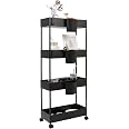 Chariot De Rangement Roulant 4 étages Slim Powerking - Organisateur Mobile Pour Espaces étroits (cuisine, Buanderie, Salle De Bain) - Blanc - 13