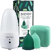 SHORDY Menstrual Cup and Steamer Sterilizer for Beginners Kit Set of 2 Period Cups (Small & Large) Electric Steam Sterilizer Cleaner for Easy Wash Heavy Flow Tampons Pads & Disc Alternative for Women