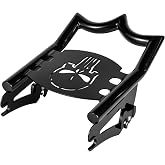 TIKGETUP Crown Detachable Luggage Rack for Harley Touring 2009-2026 Street Road Electra Glide/Road King, Black （Skull）