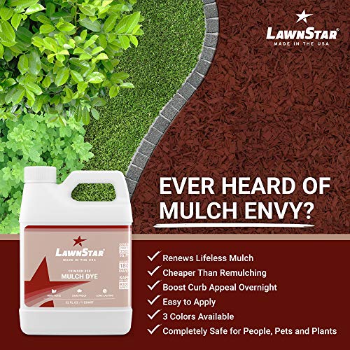 LawnStar Red Mulch Paint, 32 fl. oz. Makes Faded, Colorless Mulch