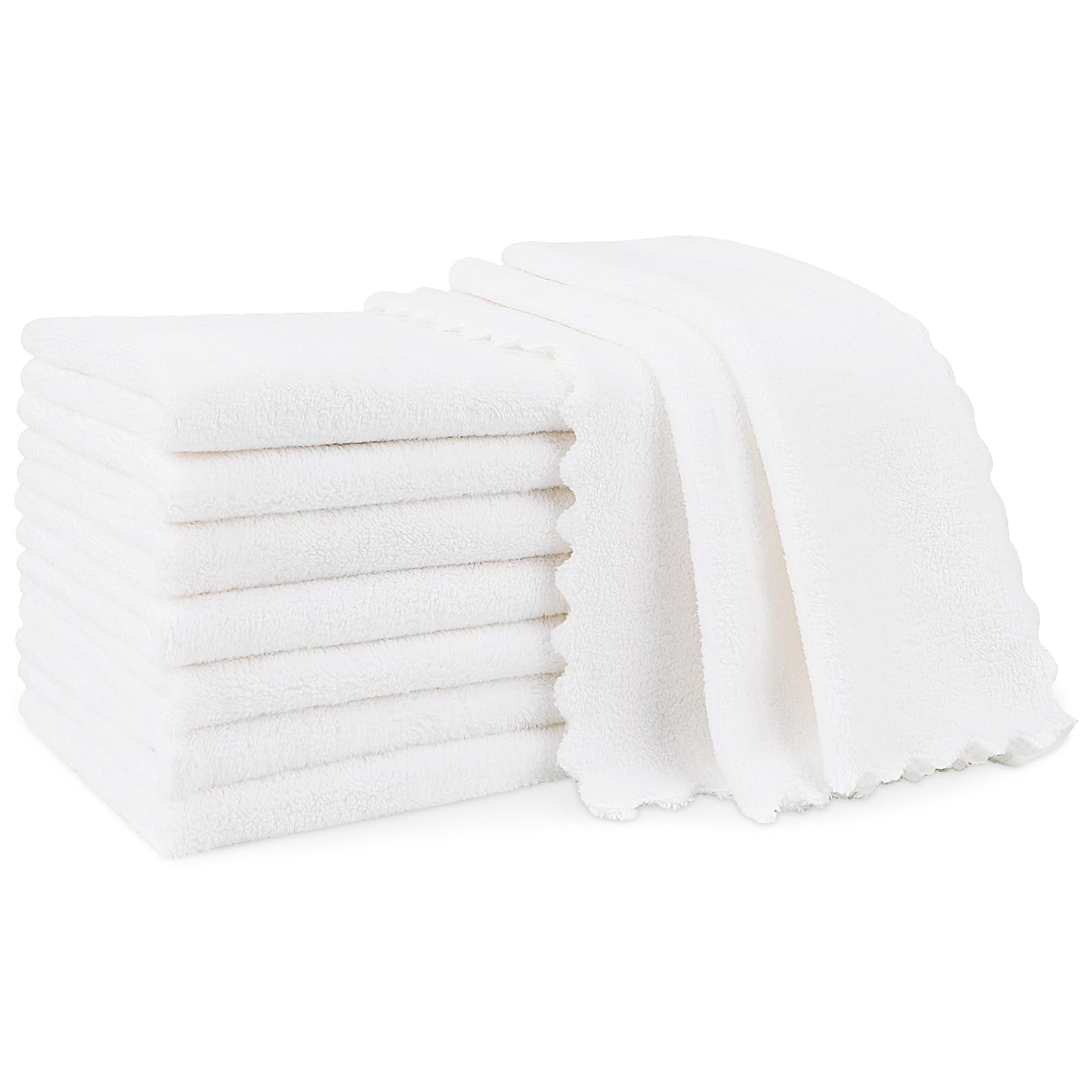 Photo 1 of Orighty Burp Cloths for Baby 8 Pack - Super Soft & Absorbent Coral Fleece Baby Burp Cloth, 20x10 Inch Gentle Large Burping Rugs for Babies Sensitive Skin, Burping Cloths for Newborn Essential, White