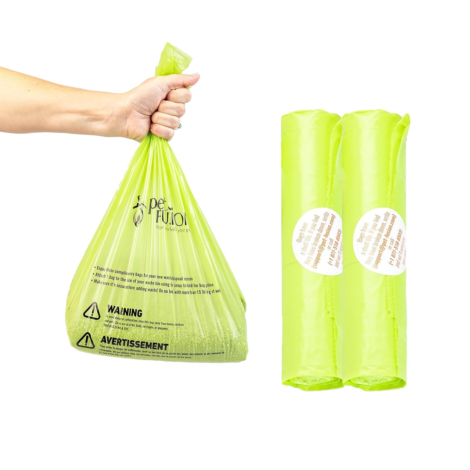 PetFusion Biodegradable Dog Poo Bags, Leak Proof Extra Thick Waste Bags for Dogs Strong Easy Tie Poop Bags for Dogs and Cat Litter